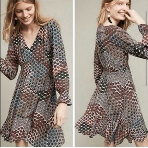 ANTHRO MAEVE 📊 For Anthropologie - Funky Patterned Dress - Size M